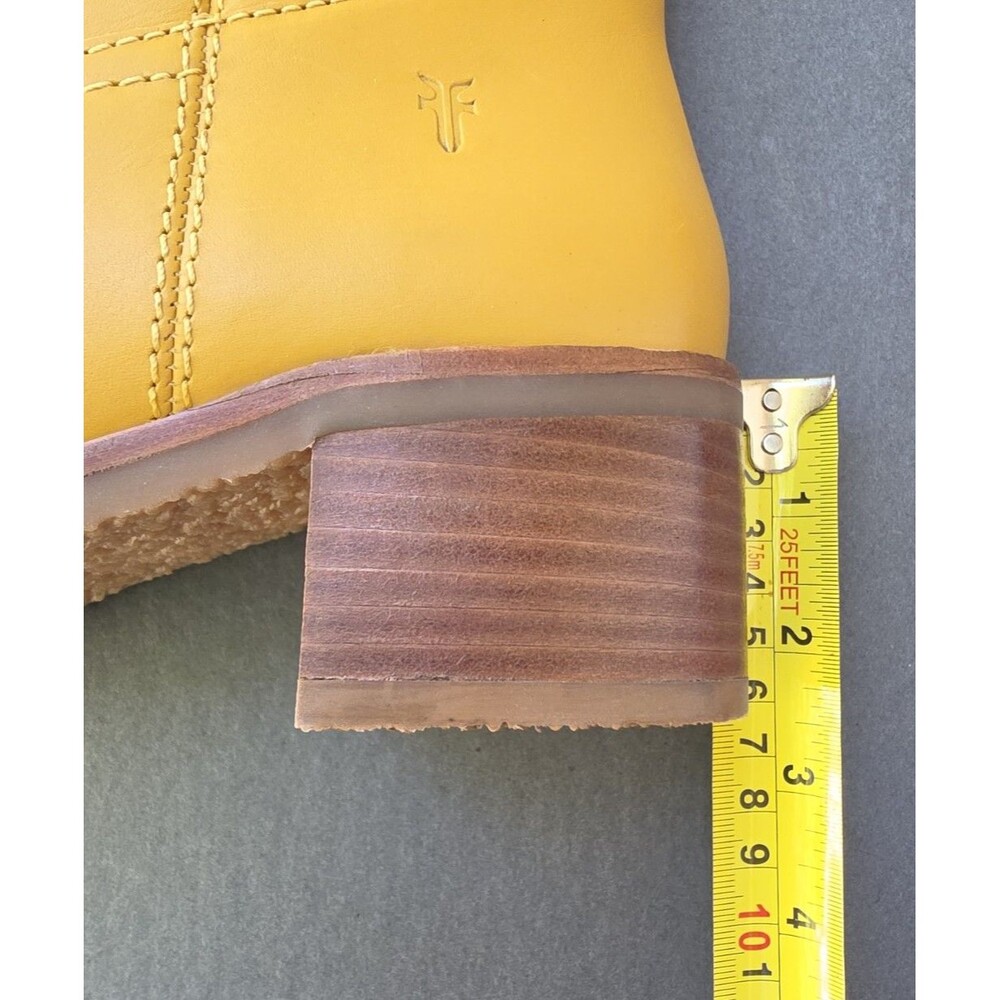 NIB Frye Camryn Womens 9 Tall Pull On Boots Leather Banana Yellow  Campus - Picture 5 of 16